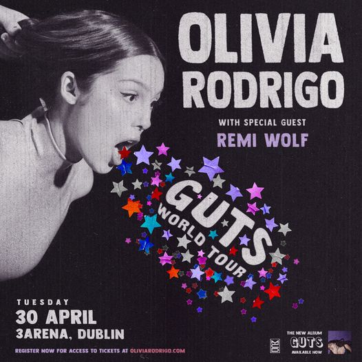 Olivia Rodrigo Concert Poster 3Arena April/May 2024
